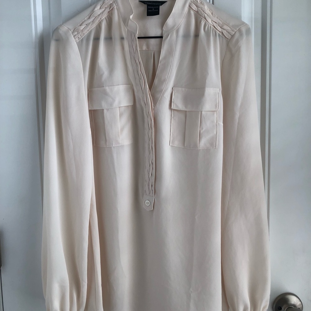 Moda International Long Sleev Blouse - Cream